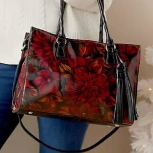 PATRICIA NASH Primrose Rustic Mums Satchel Handbag NWT